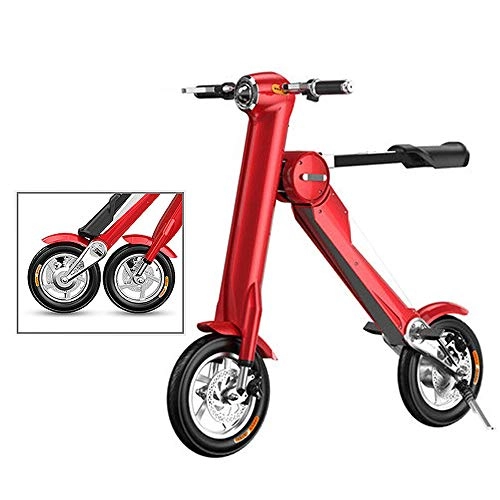 Bici elettriches : Wgw Batteria Portatile da Viaggio, Mini Bicicletta elettrica Pieghevole per Adulti Bicicletta da 36 V, Illuminazione a LED (pu sopportare 180 kg), A