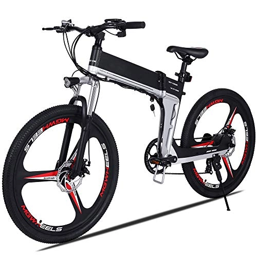 Bici elettriches : Wheel-hy Bicicletta elettrica a 26 Pollici della Bici al Litio elettrica di velocità 21 della Bici 48V 10.4A per l'adulto