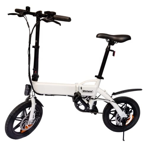 Bici elettriches : Whirlwind C4 - Bicicletta elettrica leggera da 250 W, pieghevole, per adulti, con batteria al litio, assemblata nel Regno Unito, colore: Bianco (opaco)