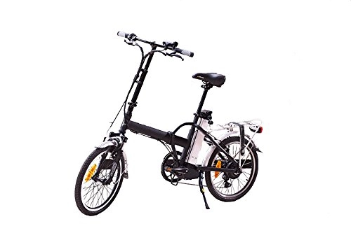 Bici elettriches : White Bear eBikes - Bicicletta elettrica, pieghevole, nera