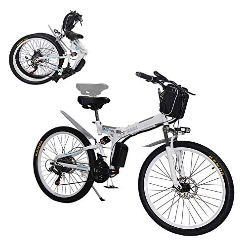 Bici elettriches : WHKJZ 26 Pollici Pieghevole Adulti Elettrico Montagna Bicicletta, con Rimovibile 350W 36V 8AH Litio Batteria, Cambio A 21 velocità Controllo Urbano Pendolarismo Bicicletta