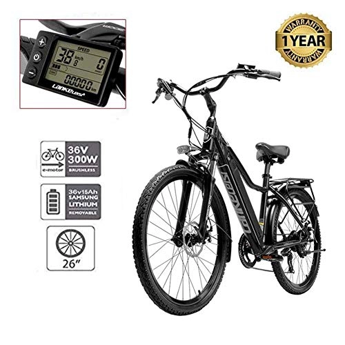 Bici elettriches : WHYTT Bicicletta elettrica da 26 Pollici Sport Pieghevole Mountain Bike Adulti, Bici da Città da 300 W, Forcella Ammortizzata a Molla d'olio, Bicicletta a pedalata assistita, Lunga Durata