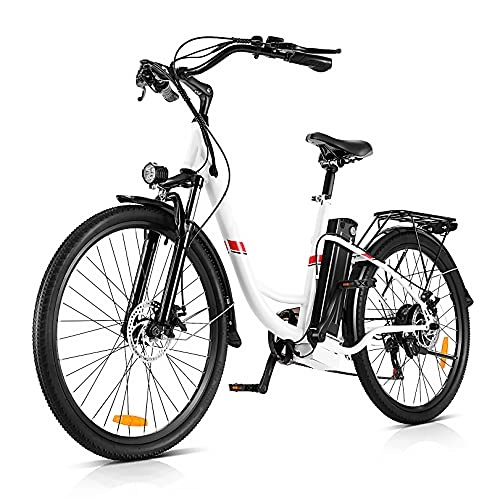 Bici elettriches : WIND SPEED Bici Elettrica Donna Uomo, 26 Pollici E-Bike per Adulto Unisex, Batteria Rimovibile al Litio 36V / 8AH, 250W Motore Biciclette Elettriche Olandese da Città con Cambio a 7 Velocità