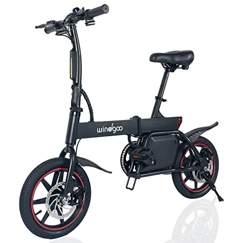 Bici elettriches : Windgoo Bicicletta elettrica, Bici Elettrica Mini Adulti e Adolescenti - Ebike da città 14", 250W, batteria da 36V 6.0Ah, design pieghevole leggero, assorbimento degli urti, fino a 25KM / H