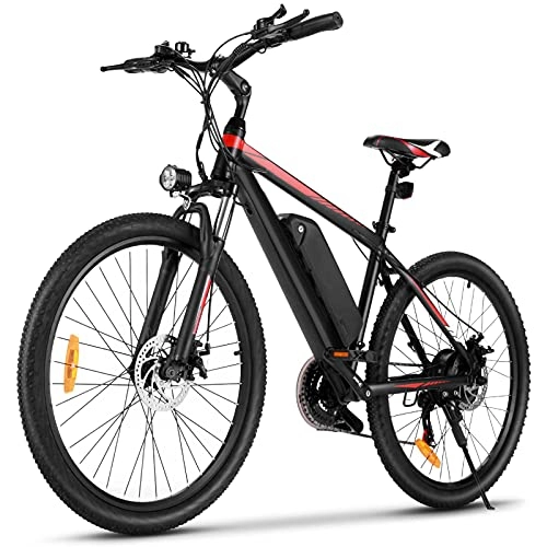 Bici elettriches : Winice 26 / 27.5" Ebike Mountain Bike 36V 10.4Ah Biciclette da uomo e donna / Bicicletta per Adulti Batteria Agli ioni di litio Rimovibile, Shimano 21 Velocità Biciclette Elettriche