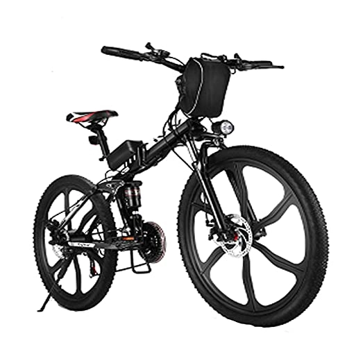Bici elettriches : Winice Mountain Bike con 26"Ruote, Uomini Bicicletta Elettrica Pieghevole, Motore Professionnal, Rimovibile 36V / 8Ah Batteria, Cambio a 21 Velocità, Velocità Massima 25KM / H, Chilometraggio Fino a 41km