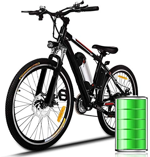 Bici elettriches : WJSW Bicicletta da 26 Pollici Bici elettrica Bicicletta in Lega di Alluminio 36V 8AH Batteria al Litio Mountain Ciclismo, 21 velocità