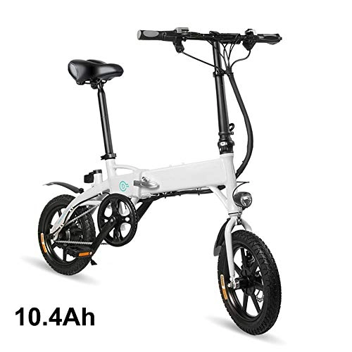 Bici elettriches : Wjtence 14 inch Folding Electric Bike Portable Foldable Electric Bicycle Safe Adjustable Portable for Cycling, Shock Absorption Design, gradeability up to 30 Degree