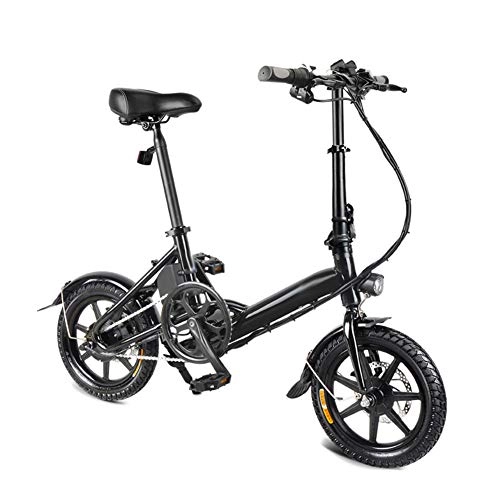 Bici elettriches : Wjtence Folding Electric Bike Portable Foldable Electric Bicycle Double Disc Brake Portable for Cycling, Three-Stage Speed Regulation, gradeability up to 30 Degree