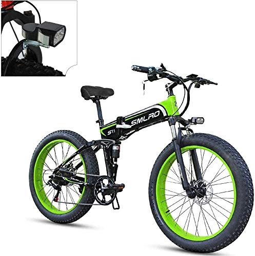 Bici elettriches : Wlnnes 26''Folding bici elettrica for gli adulti, hree Built In-equitazione Modes, bicicletta elettrica / Commute Ebike Fat Tire E-Bike Con 400W a motore, Freni Neve bici elettrica con 48V 10Ah della