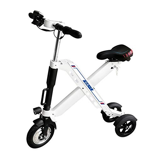 Bici elettriches : WM 350w Mini Bicicletta elettrica Pieghevole 36v Batteria al Litio Portatile Veicolo Elettrico Equilibrio Intelligente Peso del Veicolo 120 kg Adatto per Adolescenti Uomini e Donne, Bianca