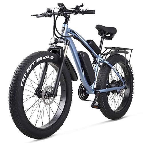 Bici elettriches : WSHA Bici elettrica 1000W Bicicletta elettrica da Neve Mountain Bike, 26 Pollici 4.0 Fat Tire Ebike 48V 17Ah Batteria al Litio con Display LCD Blue Screen, per Adulti all'aperto, Light Blue