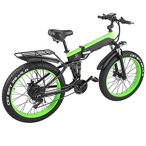 Bici elettriches : WSHA Bicicletta elettrica Pieghevole 48V10.4A Biciclette elettriche 500W 26 Pollici 4.0 Fat Tires Mountain E-Bike, 3 modalità di Guida, per Adulti e Adolescenti