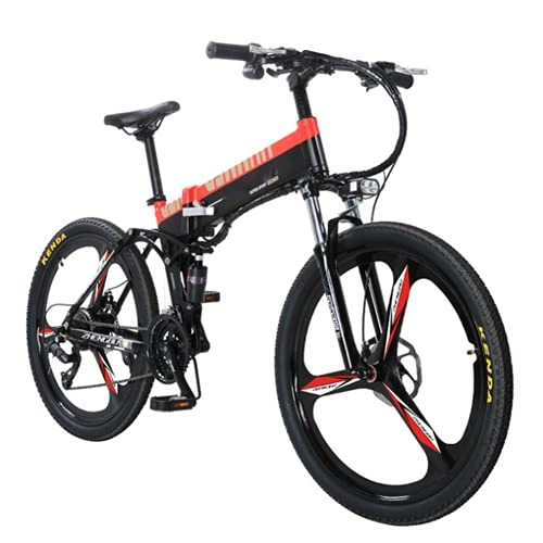 Bici elettriches : WUYANJUN 400 W Mountain Mountain Bike, Pneumatico a 26 Pollici, 27 velocità Beach Cruiser Mens Sport per Adulti E-Bike, 48 V 10Ah Batteria al Litio