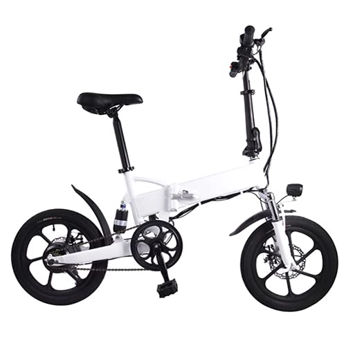 Bici elettriches : WUYANJUN Biciclette elettriche per Adulti, Biciclette elettriche Pieghevoli da 250W, Pneumatici Pneumatici da 16 Pollici, Freni elettronici a Disco, carico di 120 kg, modalità 3 velocità