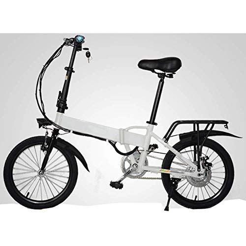 Bici elettriches : WXDP Semovente Bicicletta elettrica per pendolari, Bicicletta elettrica Pieghevole per Adulti da 18 Pollici da 300 W con Sistema di Controllo remoto e Sedile Posteriore Batteria Rimovibile da 48