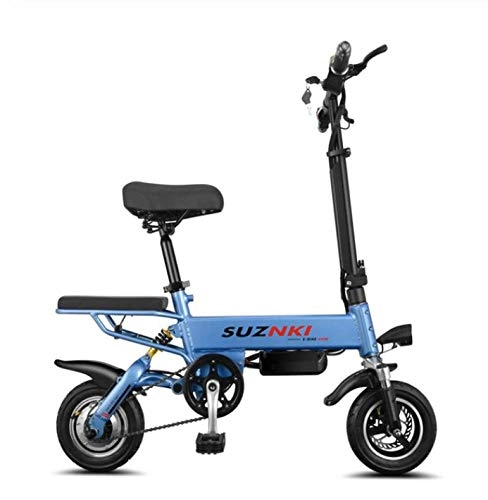Bici elettriches : WXJWPZ Bicicletta Elettrica Pieghevole Bicicletta Elettrica da 10 Pollici Bicicletta Elettrica Pieghevole Portatile Mini Bici Elettrica per Adulti Alimentata, Blue