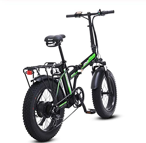 Bici elettriches : WXJWPZ Pieghevole Bici Elettrica 4.0 Bici Elettrica Beach Cruiser Bici Booster Bici Pieghevole Bici Elettrica Bici Elettrica 48v Ebike, Black