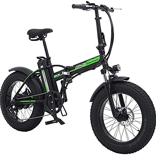 Bici elettriches : WXX 20 Pollici in Lega di Alluminio Impermeabile Pieghevole Bicicletta Elettrica 48V Batteria al Litio di Potenza Motoslitta Double Disc Brake Neutral Mountain Bike