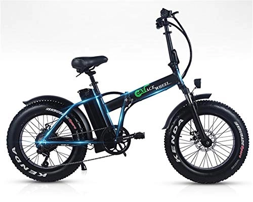 Bici elettriches : WYFDM Bicicletta Elettrica da 20 Pollici Ciclomotore 48V Mountain Bike 4.0 Pneumatico Largo da Neve 2 Ruote da 500W Bicicletta Elettrica Pieghevole Booster da Calcio Pieghevole, Black