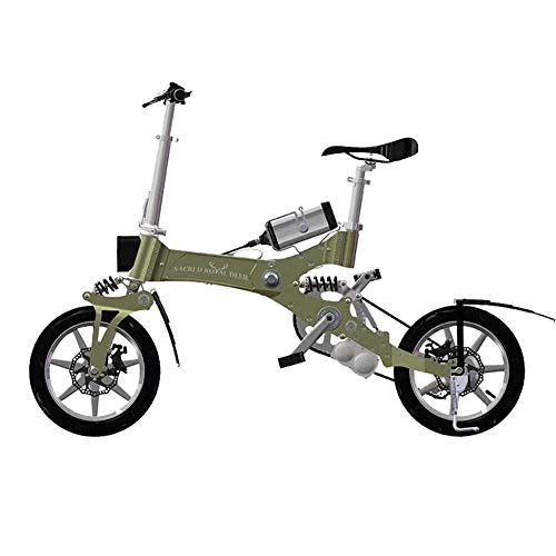 Bici elettriches : WYYSYNXB Bicicletta per Adulti Pieghevole Bike Elettrica in Lega di Alluminio Verde
