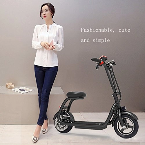 Bici elettriches : XC Pedale Piegante Piegante Della Mini Dell'Automobile Dell'Automobile Dell'Automobile Dell'Automobile Del Mini Scooter Elettrico Del Litio, Nero, 10 (pollici)