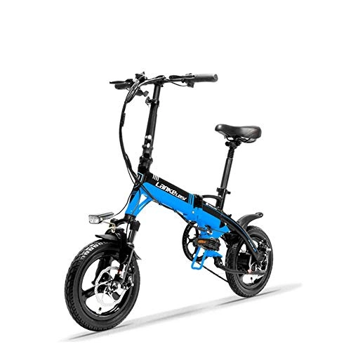 Bici elettriches : XHCP Bicicletta Mountain Bike A6 Mini Bici Pieghevole Portatile E, Bicicletta elettrica da 14 Pollici, Motore 36V 400W, Cerchio in Lega di magnesio, Forcella Ammortizzata