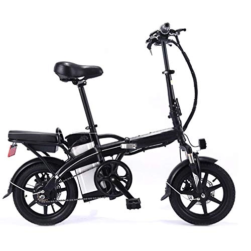 Bici elettriches : Xiuxiu 14 Pollici Elettrico Bicicletta Pieghevole E-Bike Ruote Pieghevoli, Bicicletta elettrica con la Durata della Batteria 100km, LED indicatore