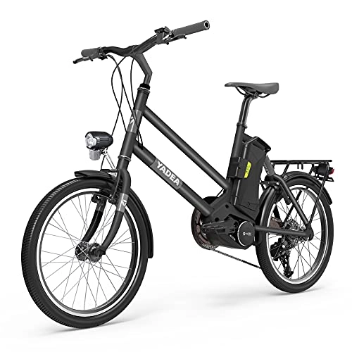 Bici elettriches : Yadea Biciclette Elettriche E-Bike City Bike Elettrica 20'' Bicicletta elettrica ad altezza regolabile con batteria al litio removibile da Cambio a 7 velocità Motore centrale da 250 W per donne adulte