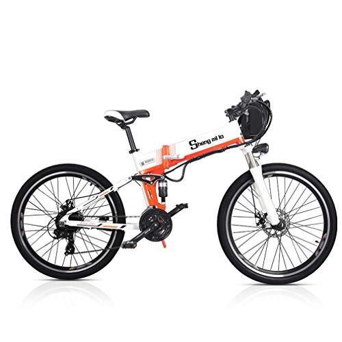 Bici elettriches : Yd&h Electric Mountain Bike Pieghevole, 26" all Terrain Bicicletta Elettrica per Adulti, Rimovibile agli Ioni di Litio (48V 350W), 21 Speed ​​Gear E Tre modalità di Funzionamento, B, 48V 70Km