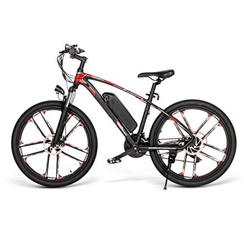 Bici elettriches : Ydshyth Bicicletta Elettrica Motore 350W Pneumatici da 26 Pollici, Servoassistenza Elettrica A 5 velocità, Sistema di Trasmissione A 21 velocità, Batteria da 8Ah, con Ammortizzatore