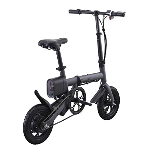 Bici elettriches : Ydshyth Pieghevole Bici Elettrica per Gli Adulti, 12" 250W in Lega di Alluminio della Bicicletta Removibile 36V / 5.2AH agli Ioni di Litio con 3 modalità di Guida, Nero