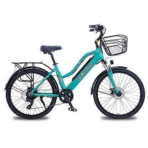 Bici elettriches : YIZHIYA Bicicletta Elettrica, 26" Mountain Bike elettrica per Tutti i Terreni da Donna, Batteria agli ioni di Litio Rimovibile da 36V 350W 10AH, per Il pendolarismo Ebike, Verde