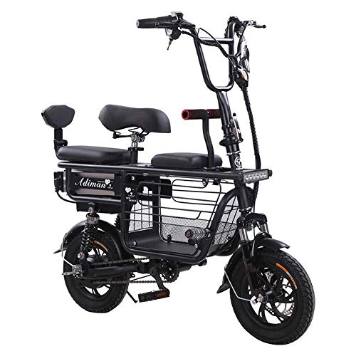 Bici elettriches : YPYJ Bicicletta Elettrica Pieghevole, Bicicletta Elettrica Portatile Portatile Multifunzione Ebike con Batteria al Litio 48V 25Ah, Nero