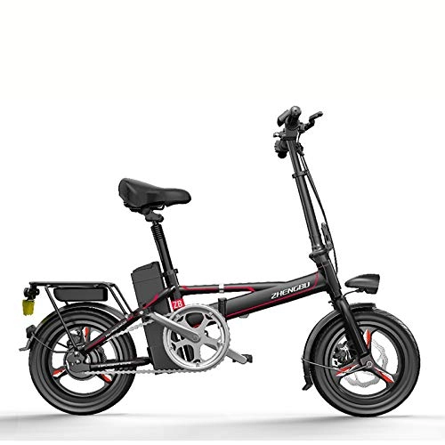 Bici elettriches : YPYJ Pieghevole Auto Elettrica Bicicletta Uomini E Donne Adulti Auto Batteria Mini Piccolo Scooter con 48V 26Ah Batteria al Litio, Nero