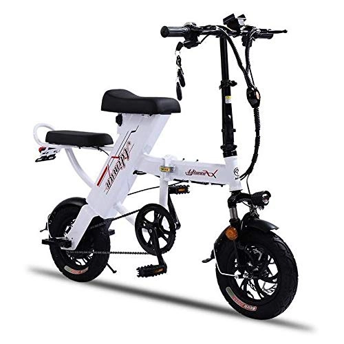 Bici elettriches : YPYJ Pieghevole Bici Elettrica Portatile Multifunzionale Commuter Elettrico-Bici della Bicicletta con 48V 25Ah Batteria al Litio, Bianca