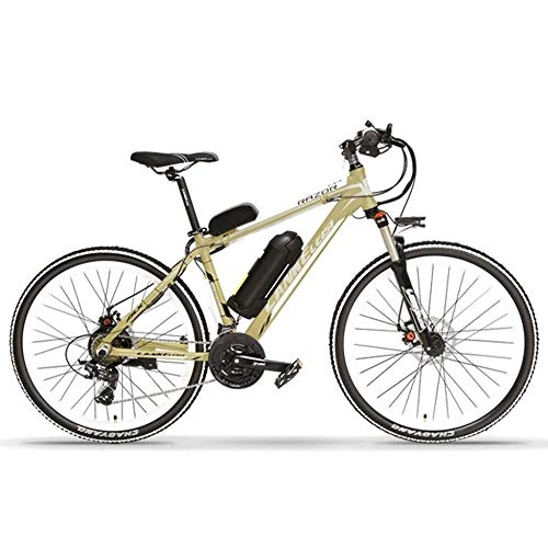 Bici elettriches : YRWJ Bicicletta Elettrica 26 Pollici 36 / 48V Mountain Bike Alluminio Per Adulto Batteria Rimovibile Batteria Al Litio Leggera All'aperto Cycling E-bike Intelligente, Gold-36V