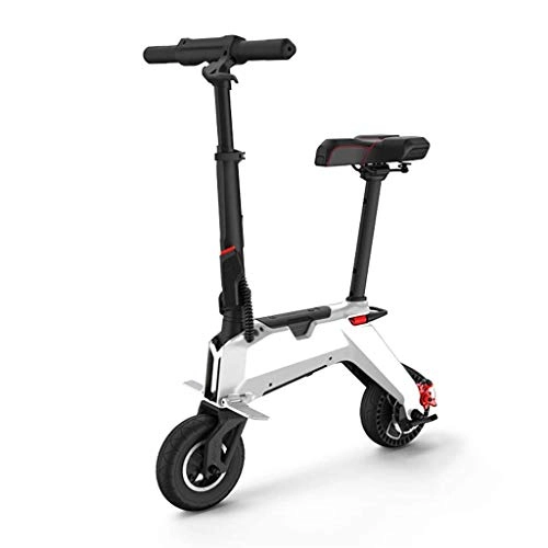 Bici elettriches : YUN&BO Bicicletta Pieghevole Elettrico, 8 Pollici Leggero Scooter Elettrico E-Bike per Adulti Uomini e Donne, 350W Motore, 36V agli ioni di Litio, Bianca