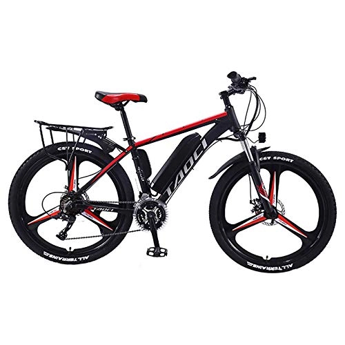 Bici elettriches : YWEIWEI Biciclette Trotinette Electrique Elettrico per Adulti Scooter Elettrico Ebikes in Lega di Magnesio Mountain Bikes 26 V 350W 13Ah agli Ioni di Litio per Mountain Bike Fat Red