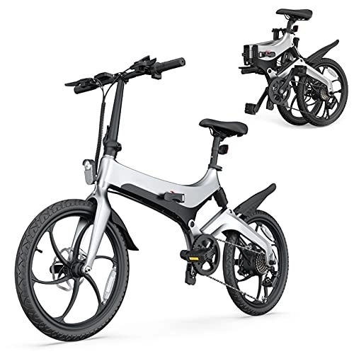 Bici elettriches : YX-ZD Bici Elettrica Pieghevole da 20 '' per Adulti, Bici da Strada Elettrica A 7 velocità con Motore da 36 V 250 W Batteria Rimovibile agli Ioni di Litio da 7, 8 Ah