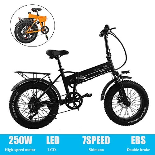 Bici elettriches : YXYBABA - Mountain bike elettrica da 20 x 4, 0 cm, 48 V, 8 Ah, 250 W, E-Bike a 7 velocità, da uomo sportiva, mountain bike a sospensione completa, freni a disco idraulici