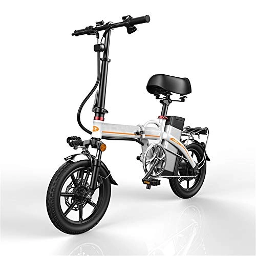 Bici elettriches : YXZNB Bici Elettriche, Pieghevole Bicicletta Elettrica 14" / 350W / 48V / 20A Batteria al Litio per Lo Sport Outdoor Sports Pendolarismo, Bianca