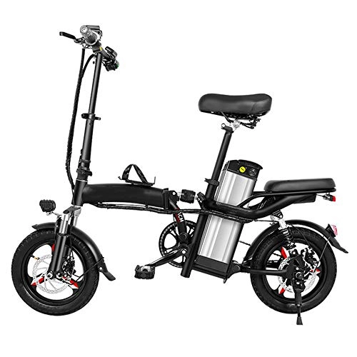 Bici elettriches : YXZNB Bici Elettriche, Pieghevole Bicicletta Elettrica 14" 350W / 48V Batteria Ricaricabile, 170 Km per Gli Sport Outdoor Equitazione, Assorbimento degli Urti