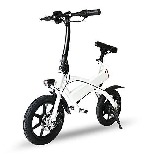 Bici elettriches : YYD Bicicletta elettrica Pieghevole per Il Corpo e Smart e-Bike Scooter, Bicicletta elettrica con Motore Posteriore 36V 350W, Bianca, 7.8AH
