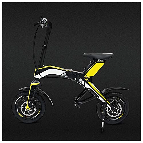 Bici elettriches : YYD Pieghevole Bicicletta elettrica Città Bluetooth Bicicletta elettrica Intelligente Moto Portatile, Yellow