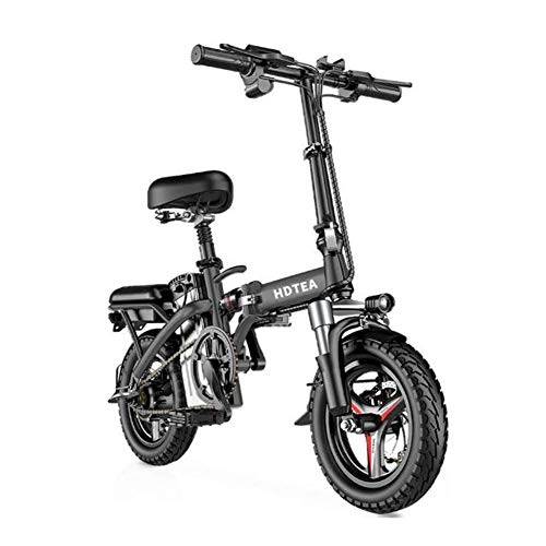 Bici elettriches : YZ-YUAN Biciclette elettriche per Adulti, Bicicletta elettrica Pieghevole Bicicletta elettrica da 14 Pollici, Bicicletta elettrica per pendolari, Motore Senza spazzole 48V / 250W