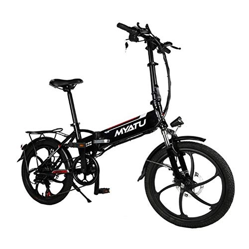 Bici elettriches : ZBB 20 Pollici 6 velocità Bici elettrica Pieghevole Pieghevole elettrica 48V / 10AH 250W Bici elettrica con Batteria al Litio ebike ebike interfaccia di Ricarica per Adulto, Nero