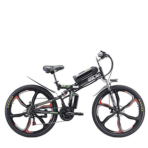 Bici elettriches : ZDJ Pieghevole Biciclette, 350W Motore Elettrico Estraibile Display LCD Batteria di Guida Sostenibile 35 KM per Adulti White Collar Città Commute (48 V)