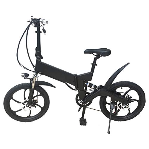 Bici elettriches : ZHIFENGLIU Bicicletta Elettrica, Funzione Dual Mode Intelligente in Lega di Alluminio 20 Pollici 36V7.8Ah Ciclomotore Elettrico Pieghevole per Mobilità Adulta, Nero