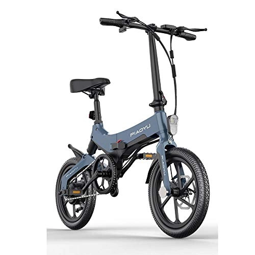 Bici elettriches : ZHXH 16Inch Bicicletta Elettrica 36V250W Motore Mini Città Piega Batteria al Litio Ultra-Light, 01